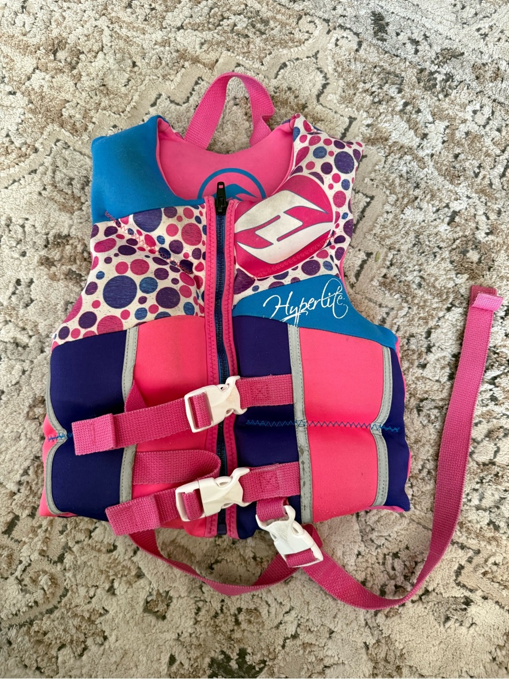 Hyperlite Kids Pink & Purple Swim Rashguard Vest with Front Zip